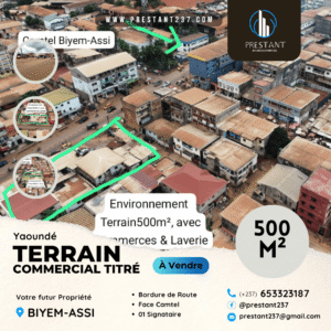 Terrain Commercial Titré de 500m² à vendre à Biyem-Assi