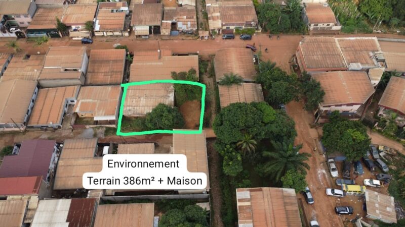 Terrain Titré de 386m² avec Maison à vendre à Biyem-Assi