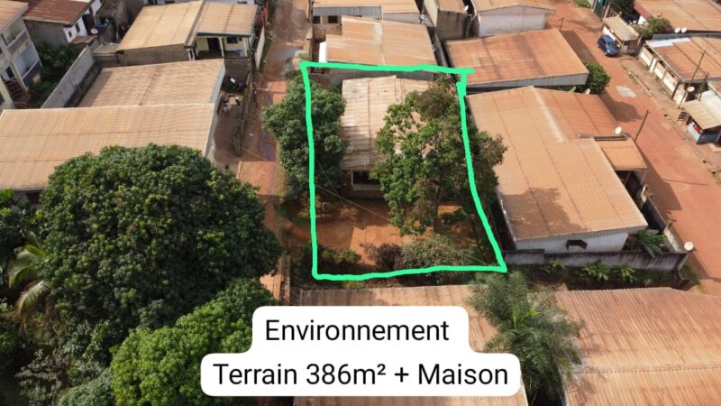 Terrain Titré de 386m² avec Maison à vendre à Biyem-Assi