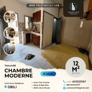 Jolie Chambre Moderne avec Coin Cuisine à louer à Obili